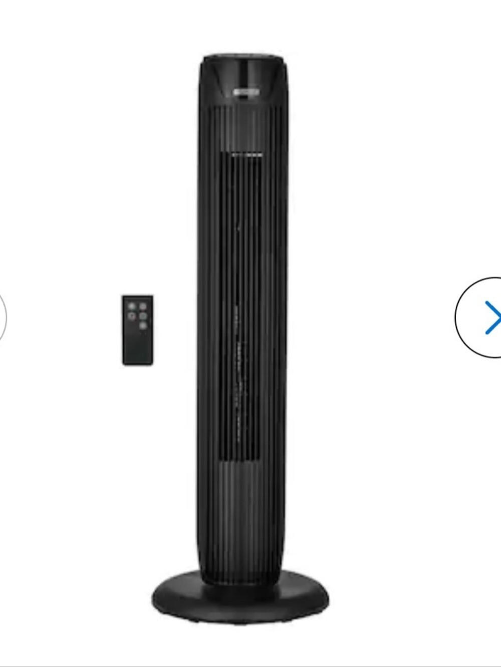 Utilitech 36-in Indoor Oscillating Tower Fan, in BLACK/MATTE with Remote
